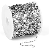 66FT Stainless Steel Lip Chain Roll 2mm Sparkly Lip Link Chains Spool Bulk for DIY Jewelry Making Crafts