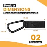 BeeGo Buggy Clips 2 Pack Stroller Hooks for Bags 5kg Aluminum Black view 2