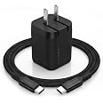 Venty 30W Fast Charger & 5 Foot Braided Cable – Designed for Original Folding Fan & Pro Series Fans, USB-C Compact Foldable T