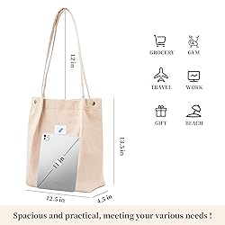 TOPASION Cute Corduroy Tote Bag Canvas Shoulder