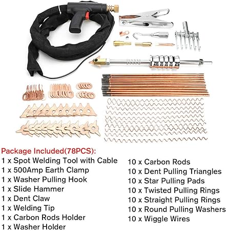 78 86pcs Car Body Dent Welder Puller Spot Repair Device Welding