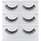 BEPHOLAN False Lashes 3 Pairs 3D Mink Eyelashes for Makeup Soft Fake Eyelashes Natural Look Reusable Handmade Fake Eyelashes (xmz026)