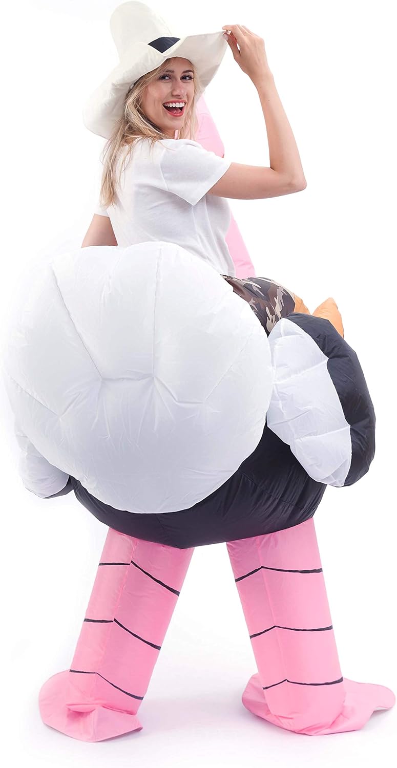 Spooktacular Creations Inflatable Costume Riding an Ostrich Air Blow-up Deluxe Halloween Costume - Adult Size: Clothing