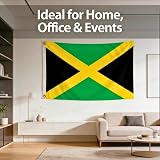 SHATCHI Jamaica Flag 5ft x 3ft with Brass Eyelets Polyester Banner view 7