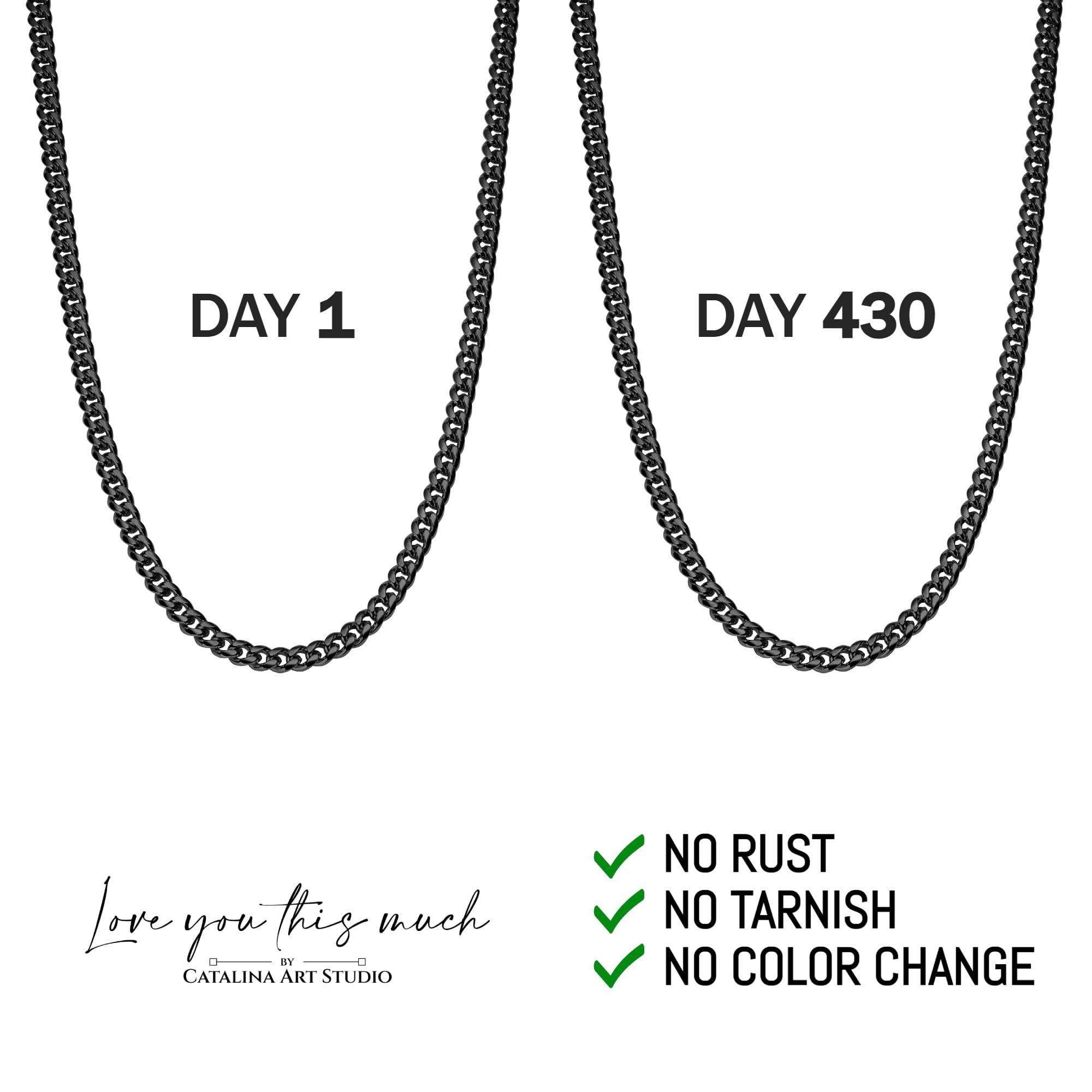 Love You This Much Promise Cuban Chain Necklace for Him, 7mm Thick, Sentimental Gift for Him, BF Gift for Birthday, Gift Ideas for Boyfriend