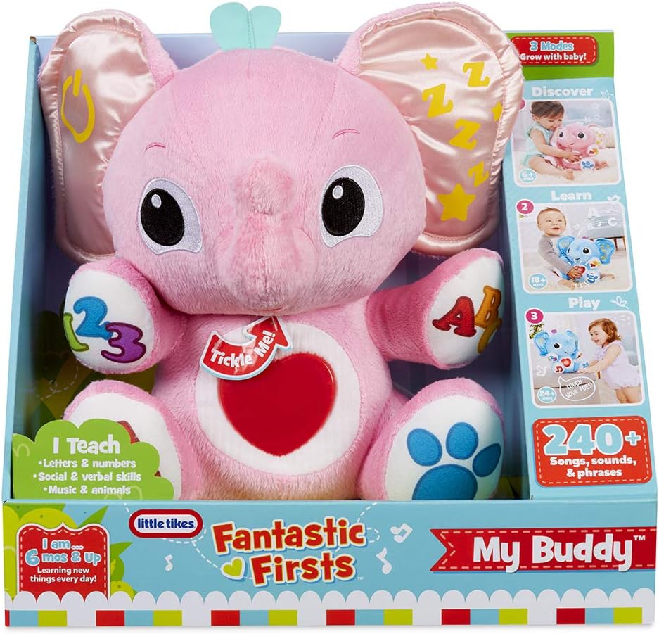 Little Tikes My Buddy Lalaphant Plush Toy, Grows with Baby 6 to 24 Months, Fun Textures, Cuddles, and Tickles - Image 3