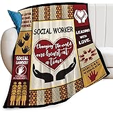 Quorant Social Worker Throw Blanket MSW BSW Print Blankets Appreciation Graduation Gifts for Stuff Decor Soft Cozy Fleece Plush Lightweight Flannel Bedding for Practitioner Men Women 40"x50"