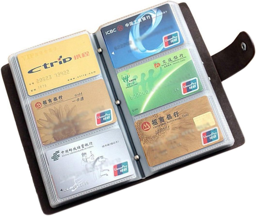 Esdrem Leather Credit Card Holder Business ID Card Case Book Style 90 Count Name Card Holder Book Black