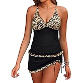 Daci Women Tankini Swimsuits with Skirt - Two Piece Tummy Control Skirted 2PC Bathing Suits Swimwear
