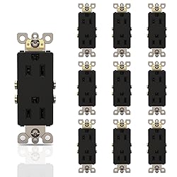 ThunderWay Matte Black Decorator Receptacle, 15 Amp