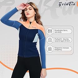 GoldFin Wetsuit Top Women, 2mm Wetsuits Jacket Long