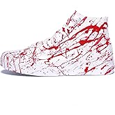 GXZUORUI Unisex Horror Bloody Splatter Sneakers for Men & Women Lace Up Classic High Top Casual Walking Shoes Red