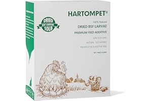 HARTOMPET Dried Black Soldier Fly Larvae for Chickens - Non-GMO Poultry Feed Supplement, 85X More Calcium Than Mealworms,High-Protein Treats for Chickens, Hens, Ducks 10LB