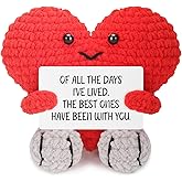 Xinezaa Birthday Gifts for Wife, Her Him Gifts for Boyfriend Girlfriend, Handmade Red Heart Crochet, Anniversary Engagement Gift for Couples, Romantic Present for Husband BF GF