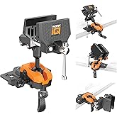 WORK IQ TOOLS IQ Vise 360&deg; Articulating Bench Vice, Multi-Angle | Rotating ball and socket locks in 8 positions up to 130 ft-lbs, swap-in jaw pads for woodworking, gunsmithing and repair