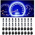 Dickno 20 PCS T5 Led Lights for Car Dashboard, High Light 3030-3SMD Replacement with Twist Lock Socket, Led Bulb for Gauge Cluster Indicator Dashboard Instrument Panel Lights (Blue)