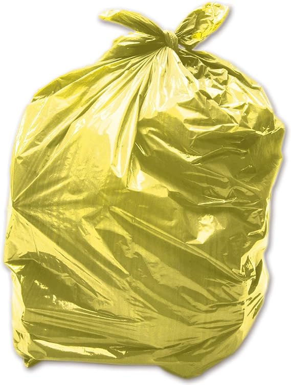 100 x Yellow 90L MediumDuty (28 Micron / 112 Gauge) Alina Coloured