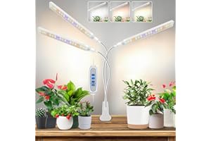 Kullsinss Grow Light, Clip On Plant Light with 6/12/16H Timer, 3 Color Modes, 5 Brightness, 30W 171 LEDs Full Spectrum Plant 