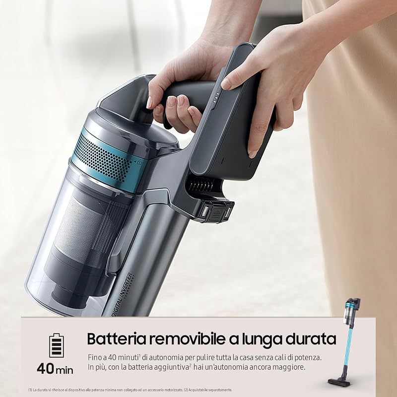 Aspirapolvere Senza Fili Jet™ 60 Turbo VS15A6031R1/ET, Senza Sacco, Potenza 150W, Fino a 40 min di autonomia, Menta