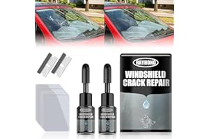 GRENBEN Car Windshield Crack Repair Fluid,Windshield Repair Kit,Upgraded Multifunctional Windshield Repair Kit,Car Glass Repair Fluid Scratch Chip Cracks Repair Kit for Fixing Star Shaped Crack(Black Kit*2)