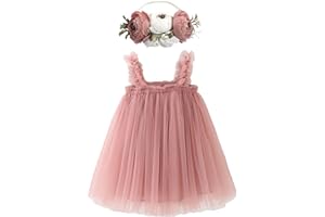BGFKS Layered Tulle Tutu Dress for Toddler Girls,Baby Girl Rainbow Tutu Princess Skirt Set with Flower Headband.