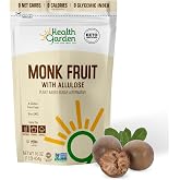Health Garden Monk Fruit Allulose Sweetener, Sugar-Free Substitute, 1 Lb | No Glycemic Index, No Net Carbs, No Bitter Aftertaste, Plant Based, Keto Certified, Gluten-Free, Vegan Friendly