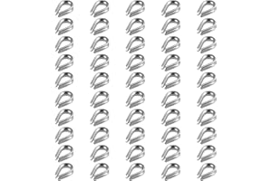 Eowpower 50 Pieces M3 304 Stainless Steel Thimbles Rigging for 1/8-3/32 inch Diameter Wire Rope Cable