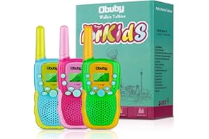Obuby Toys for 3-12 Year Old Boys， Walkie Talkies for Kids 22 Channels 2 Way Radio Gifts Toys with Backlit LCD Flashlight 3 KMs Range Gift Toys for Age 3 up Boy and Girls to Outside , Hiking, Camping