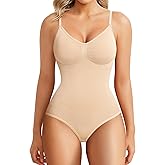 BRABIC Womens' Seamless Sleeveless V-Neck Bodysuit Shapewear Tummy Control