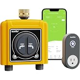 RAINPOINT WiFi Water Timer with Brass Inlet, 2 Outlets Sprinkler Timer,Automatic Irrigation System Controller, APP &amp; Voice Control, Irrigation by Weather/Quantity/Soil Moisture