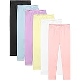 Resinta 6 Packs Toddler and Baby Girls Leggings Pants Full Length Pants Cotton Basic Leggings Stretchy Soft Tights for Kids