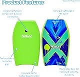 Nalu Bodyboard 41in with Leash Crescent Tail XPE Core Green view 3