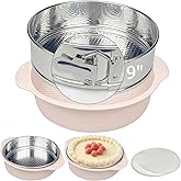 FCAIBEAR 9 inch Springform pan, 304 Stainless steel material,With leakproof silicone cake pans, 9 inch Round cake pan, Perfect for cheesecake baking cheesecakes and desserts (Light Pink)