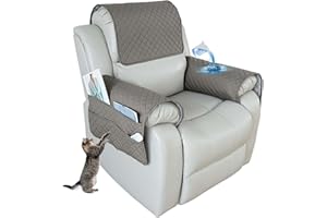 EXTLEZSA Sofa Armrest Covers Headrest Cover Waterproof Nonslip Sofa Slipcover with Side Pocket for Armchair,Chair, Sofa (Dark Gray,1 Seater (3pcs))