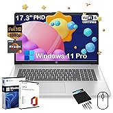 HP 17.3" FHD Laptop for Business and Students - with External CD/DVD Drive & Office Lifetime License, AMD Ryzen 5 7430U (6-core), 250 Nits IPS Display, Webcam, Wifi6, Win 11 Pro (16GB RAM | 512GB SSD)
