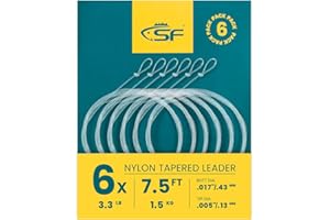 SF Pre-Tied Loop Fly Fishing Tapered Leader Nylon Clear Trout Freshwater Saltwater Bonefish Permit Bass Salmon Steelhead 7.5FT 9FT 10FT 12FT 15FT 0X 1X 2X 3X 4X 5X 6X 7X