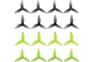 HOPLEX RC Propeller 2023 2 Inch 3-Blade Propeller 3 Holes Props for Gemfan Hurricane for 1105-1108 Brushless Motor RC Drone FPV Racing Toothpick 8CW 8CCW(Gray, Green)