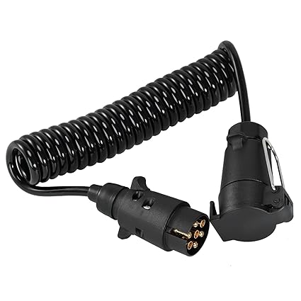 Voilamart Verlängerung Kabel, Verlängerungskabel Spiralkabel Anhängerkabel Adapter 2.5 Meter 7-7 Polig Auto Anhänger weniger 