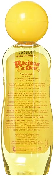 RICITOS DE ORO CHAMOMILE BABY SHAMPOO, HYPOALLERGENIC TEAR FREE BABY SHAMPOO WITH CHAMOMILLE EXTRACT; 8.4 FL OZ