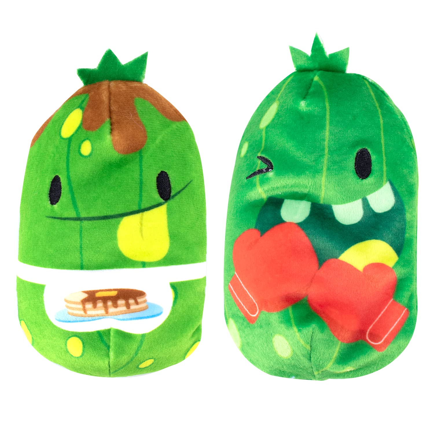 Cats vs Pickles - Short Stack & Rocky - 2-Pack - 4" Cute Cuddly Collectible Bean Plush Toy - are You Team Cat or Team Pickle? Collect Them All!