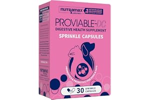 Nutramax Proviable Probiotics for Dogs & Cats, Sprinkle Capsules, 30ct | Probiotics for Cats and Dogs, Plus Prebiotics, Daily Gut Health Support Supplement, Multiple Strains, Sprinkle on Food