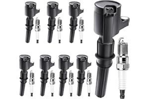 MOTOREVO FD503 Ignition Coils Pack+3403 Iridium Spark Plugs Compatible with Ford & Lincoln 4.6L 5.4L F-150 F150 Explorer Mustang Expedition Excursion E150 E250 F250 F350 Super Duty Navigator Mountaineer, 8PCS