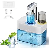 Domigard Automatic Mouthwash Dispenser for Bathroom,New Upgrade 18.5oz Rechargeable Electric Mouth Wash Container with 2 Reusable Magnetic Cups,Adjustable Dispensing Levels