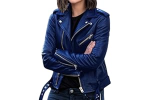 Biker Faux Leather Jacket for Women Faux Leather Motocycle Coat Fall Fashion Bomber Jacket