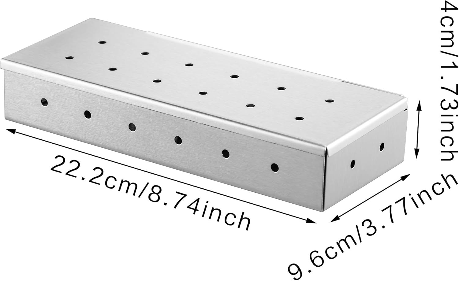 Stainless Steel Grill Smoker Box for Wood Chips, Use a Gas or Charcoal