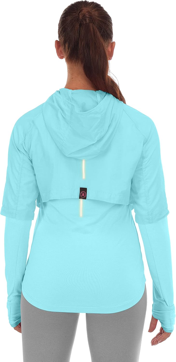 Little Donkey Andy Women's 2 in 1 UPF 50+ Stretch Hoodie with Long Sleeve, Quick Dry Fishing Hiking Shirt, Packable : Clothing