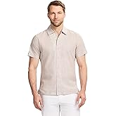 Izod Mens Luxury Classics Short Sleeve Textured Button Down Shirt
