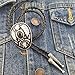 SELOVO Native American Black Stone Leaf Genuine Leather Bolo Tie Formal Accessory