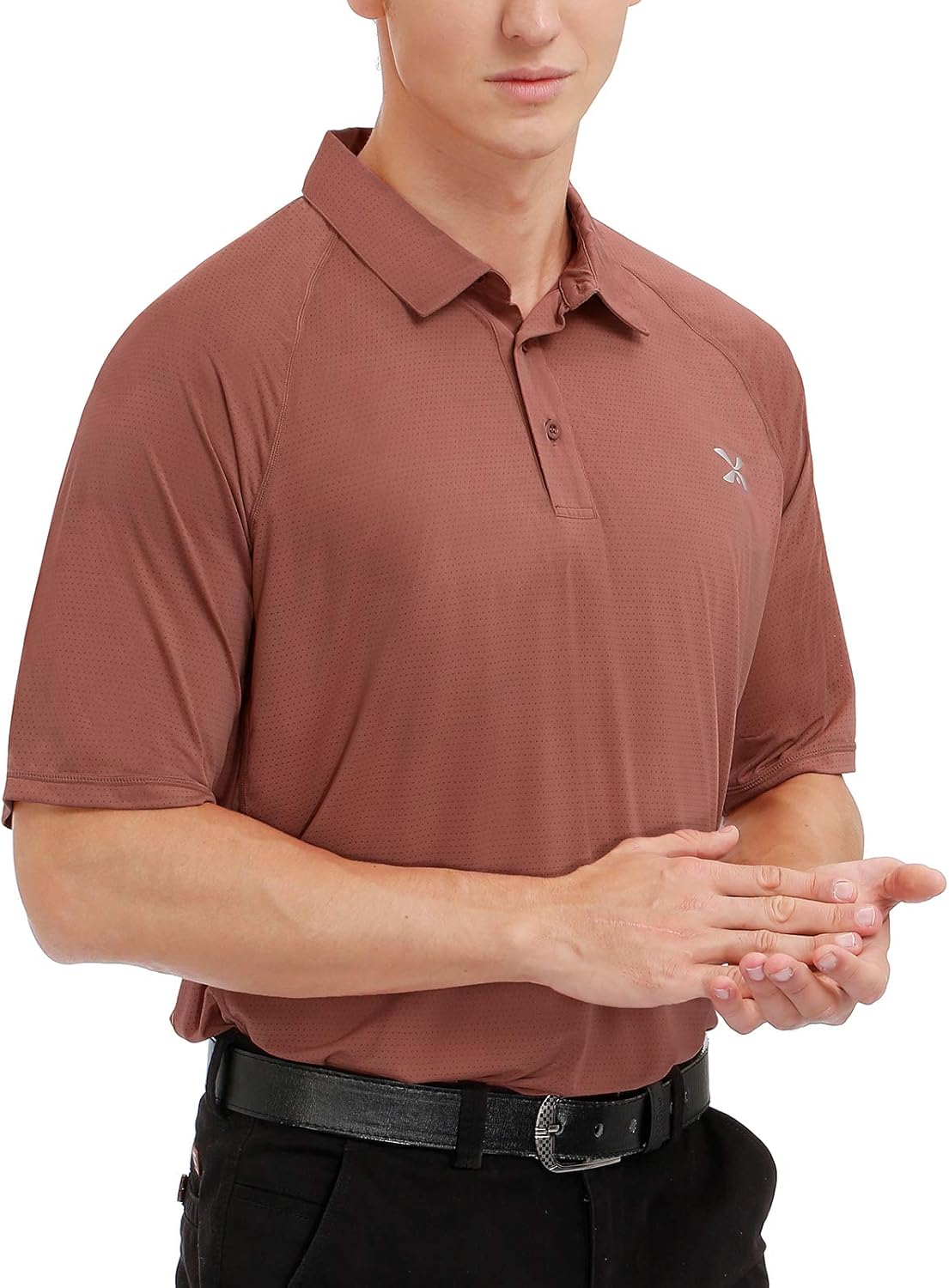 MOHEEN Men's Short Sleeve Golf Polo Shirts Moisture Wicking Performance Contrast Color Patchwork Golf Shirts at  Men’s Clothing store