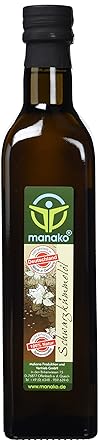 manako ® Schwarzkümmelöl pur, 100% naturrein, kaltgepresst, 500 ml Glasflasche